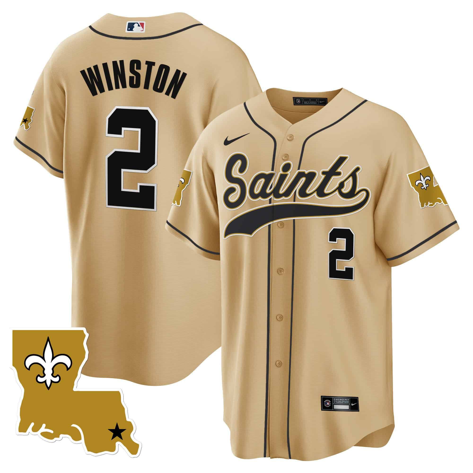Men New Orleans Saints #2 Winston Yellow 2024 Nike 1987 Legacy Cool Base NFL Jersey